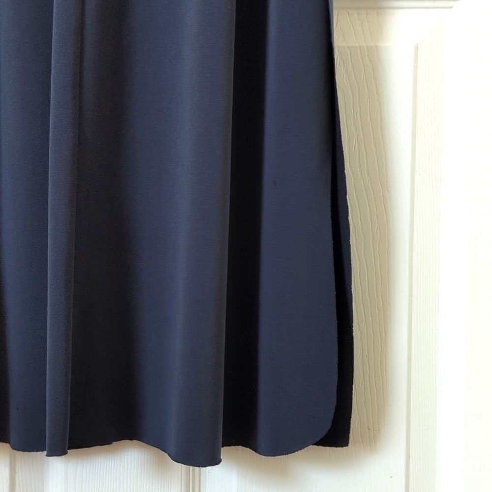 Vince Silky Sleeveless Scoop Neck Tie Front Midi Sheath Dress Coastal Navy M - Picture 11 of 15